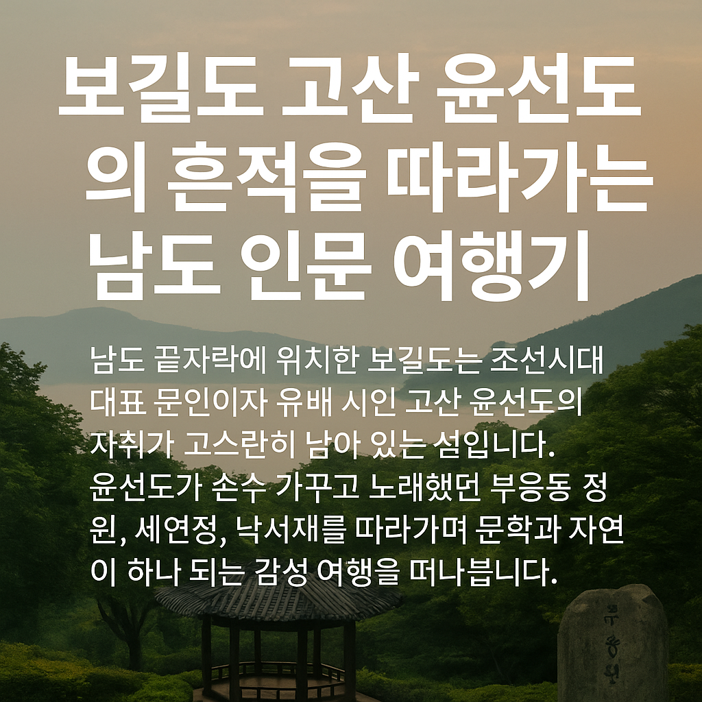보길도 고산 윤선도의 흔적