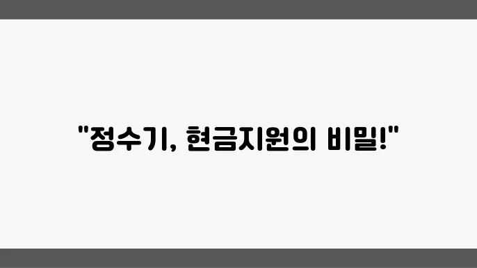 정수기 렌탈의 장점 및 소비자 선택 팁을 제공하는 이미지