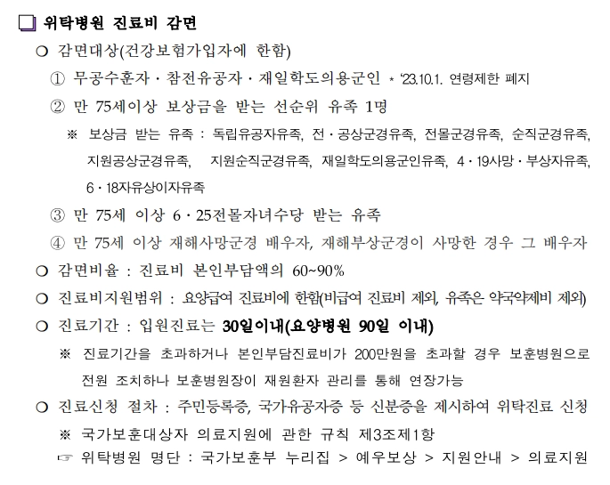 위탁병원진료 혜택받기 진료비100%지원