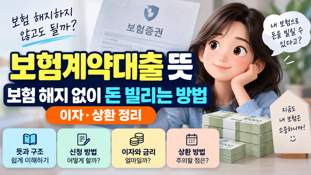 보험계약대출 뜻|보험 해지 없이 돈 빌리는 방법·이자·상환 정리