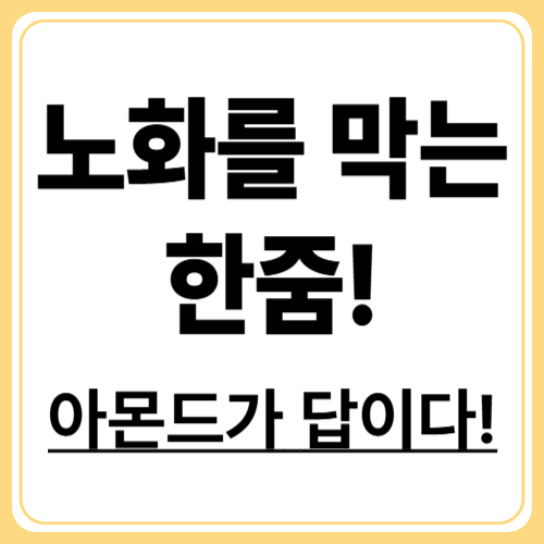 아몬드로 건강한 노화 방지하기! 하루 한 줌의 기적