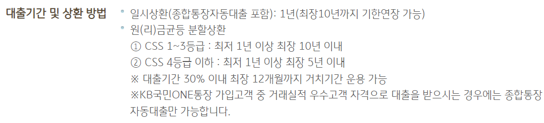 kb국민 one대출
