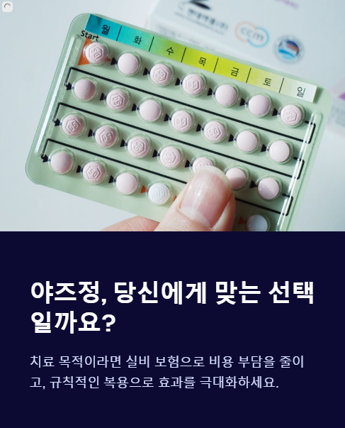 야즈정 당신에게 맞는 선택일까요?
