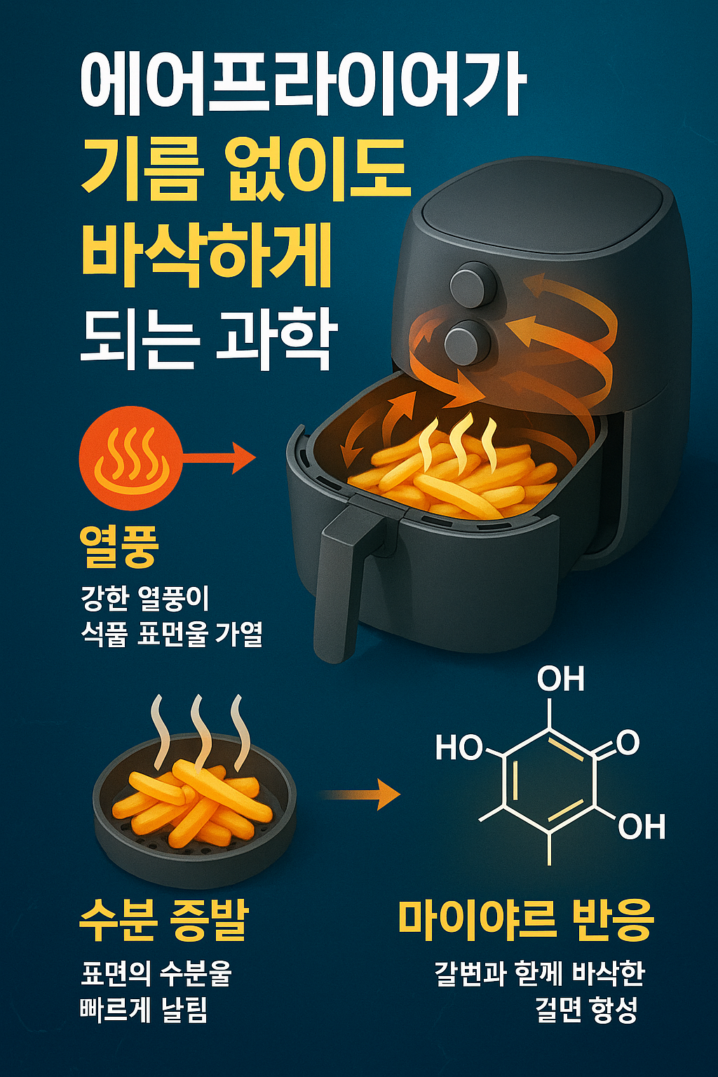 에어프라이어가 기름 없이도 바삭하게 되는 원리