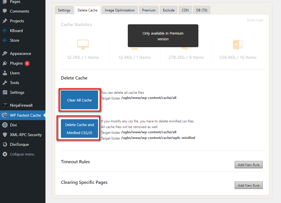 Delete-Cache-탭을-열고-캐시를-제거해줍니다.