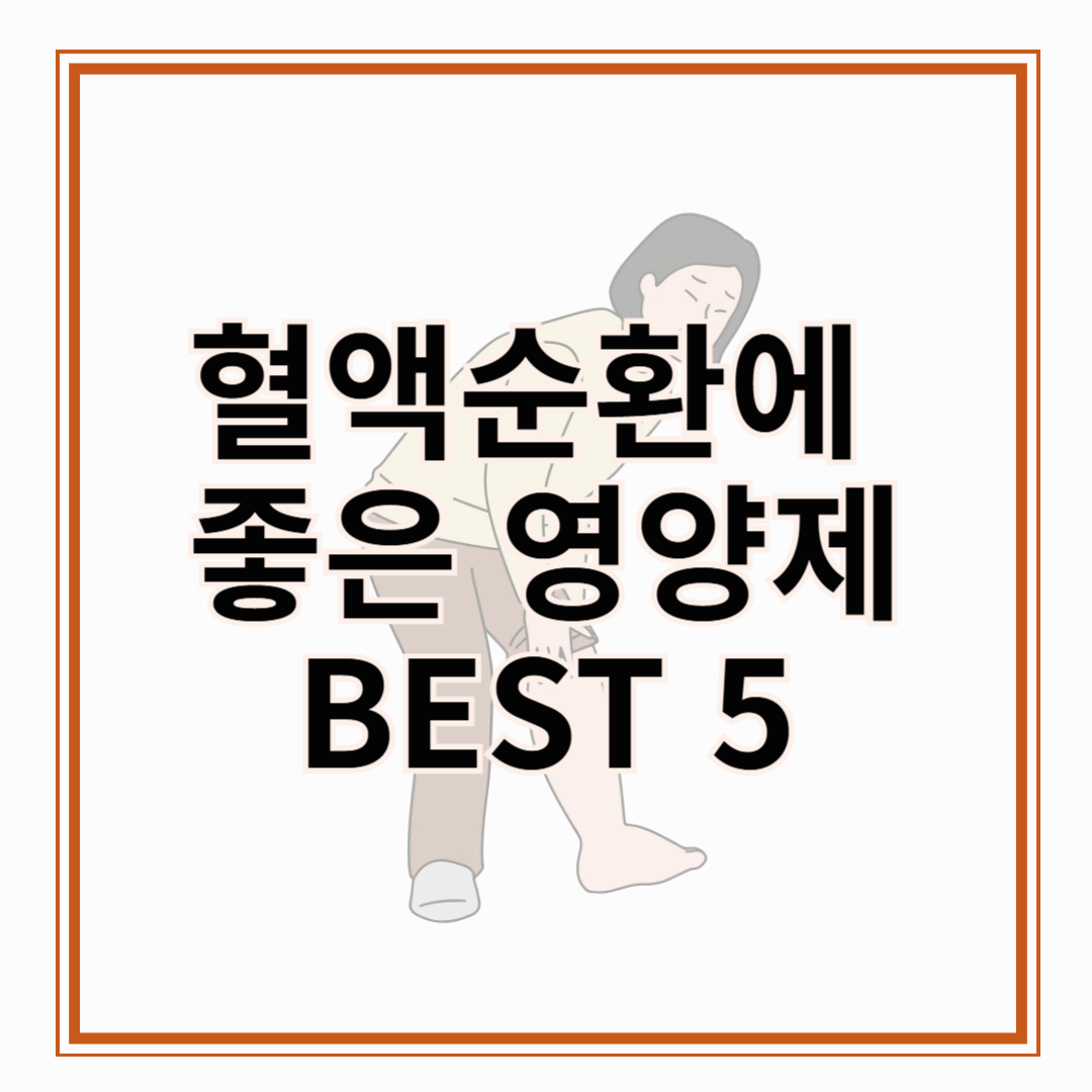 혈액순환에 좋은 영양제 BEST5!!