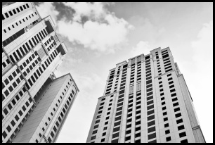 흑백 아파트 고층