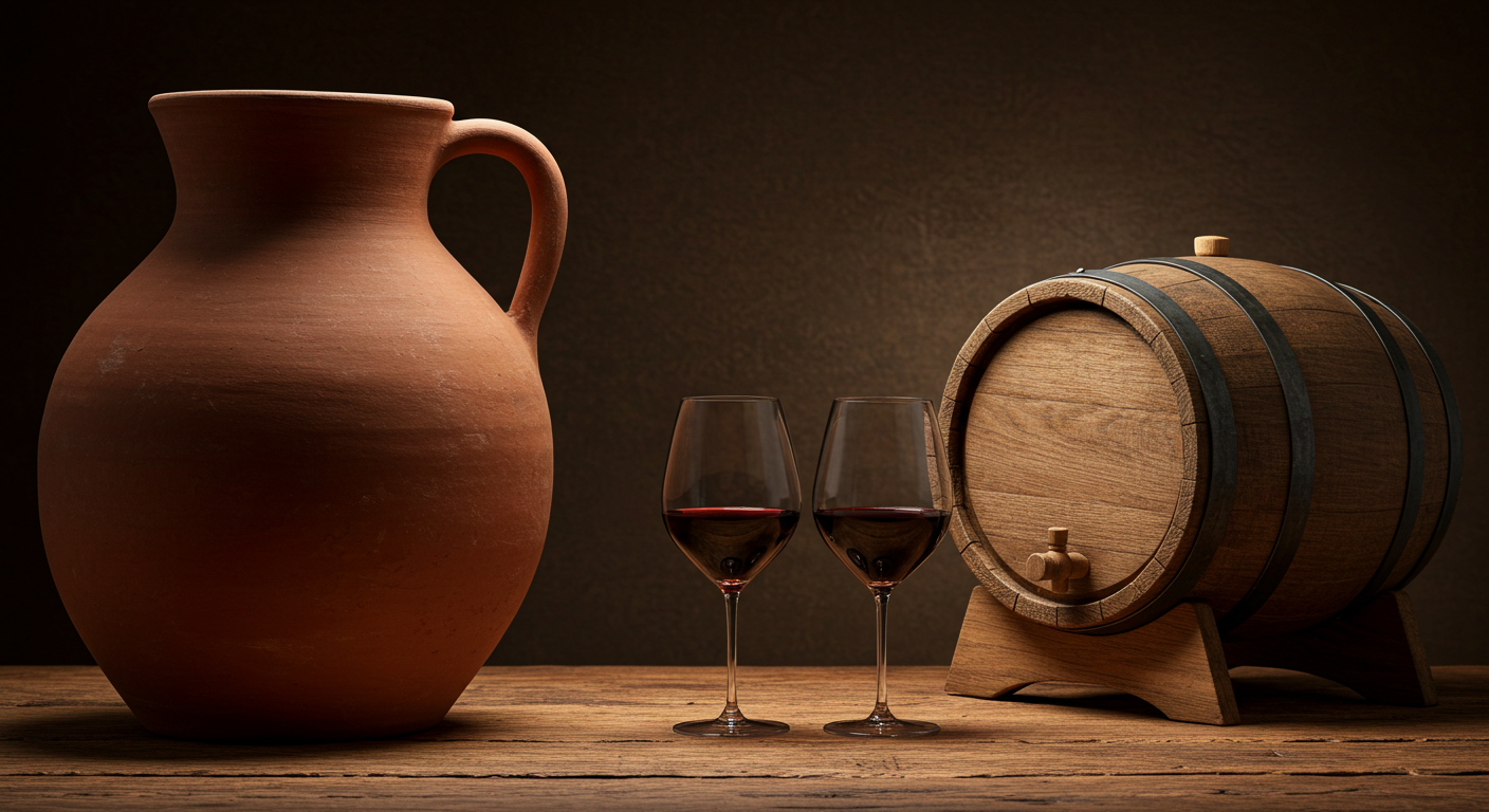 크베브리 와인과 오크통 와인의 비교