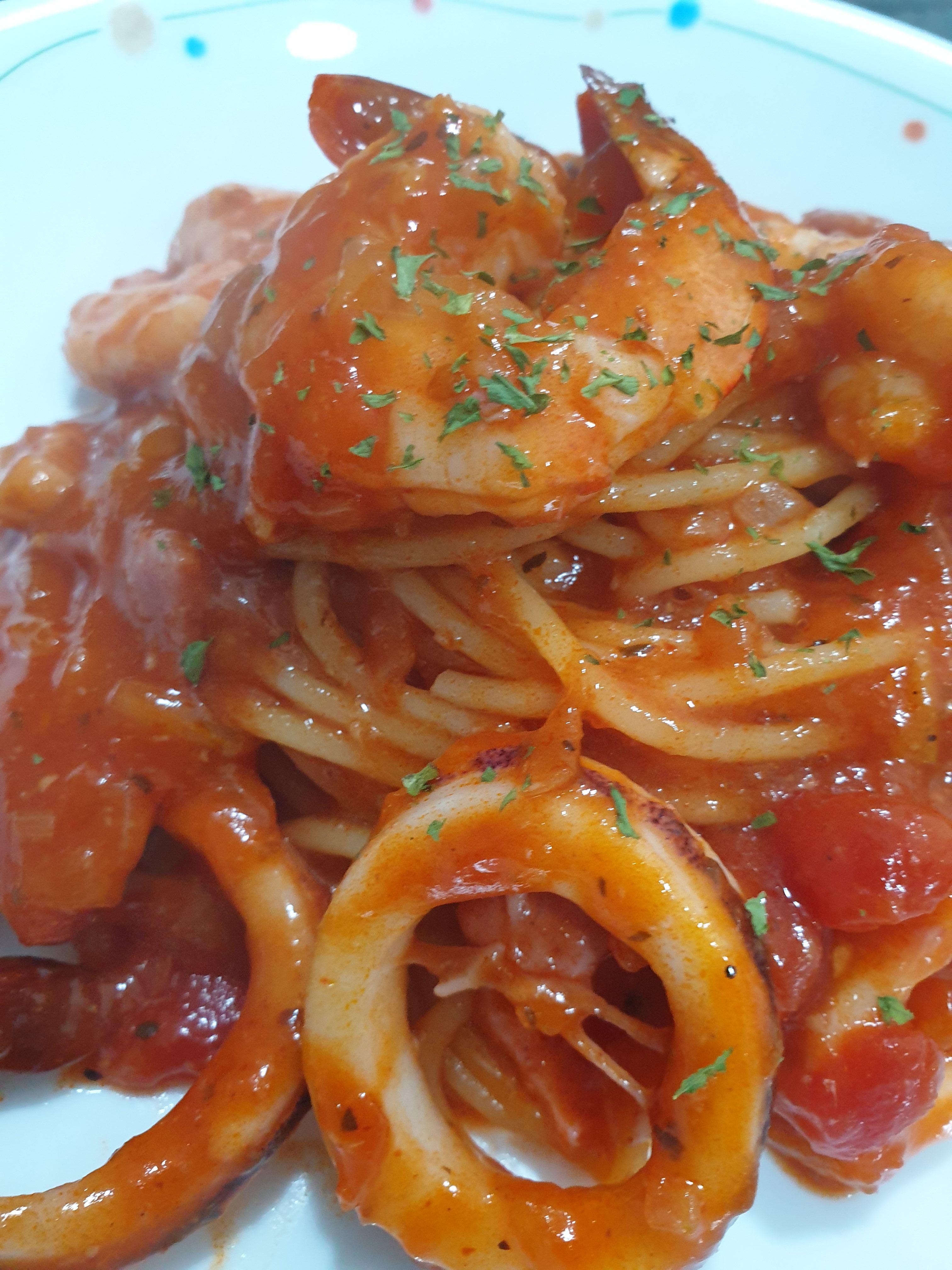 완성된 스파게티