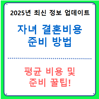 자녀 결혼비용 준비 방법