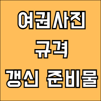 여권사진 규격 갱신 준비물