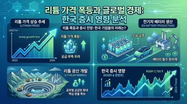리튬 가격 반등과 리튬 관련주 투자 포인트를 설명하는 경제 인포그래픽