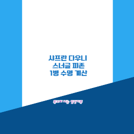 샤프란 다우니 스너글 피존 1병 수명 계산