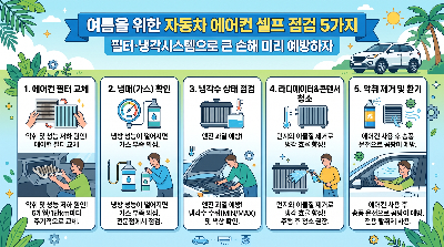 여름을 위한 자동차 에어컨 셀프 점검 5가지필터&middot;냉각시스템