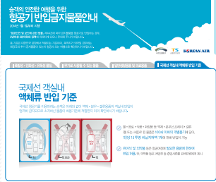 국내선 기내 반입 금지 물품 확인