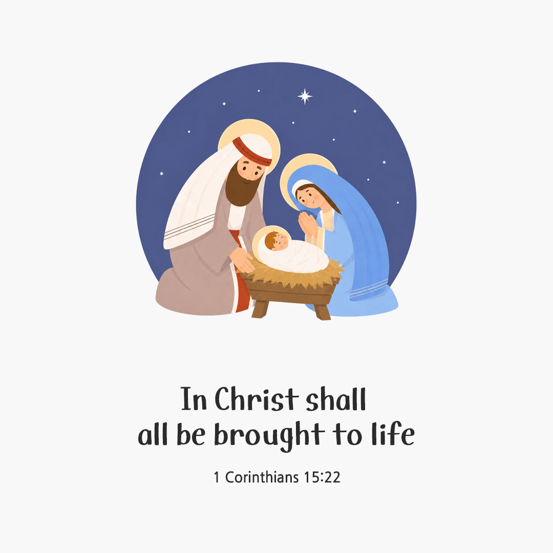 Today's Bible verse card 1 Corinthians 15:22 scripture image