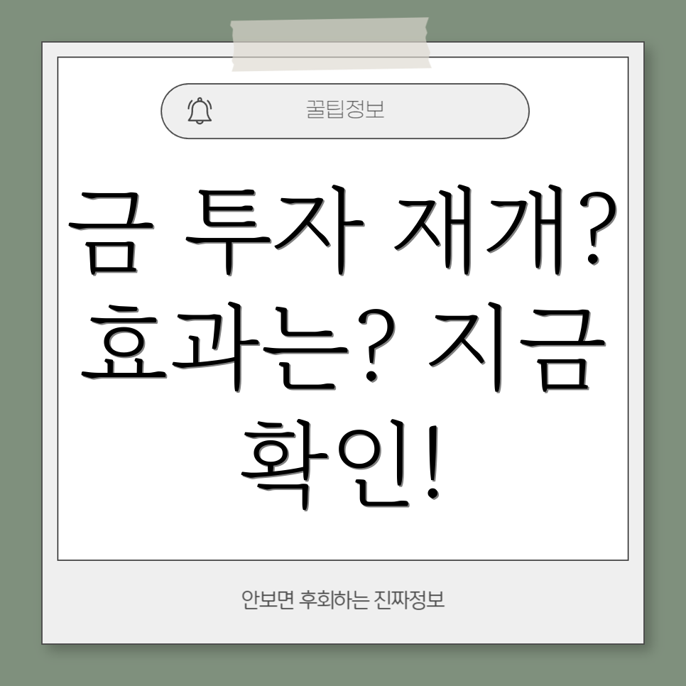 금 투자 재개