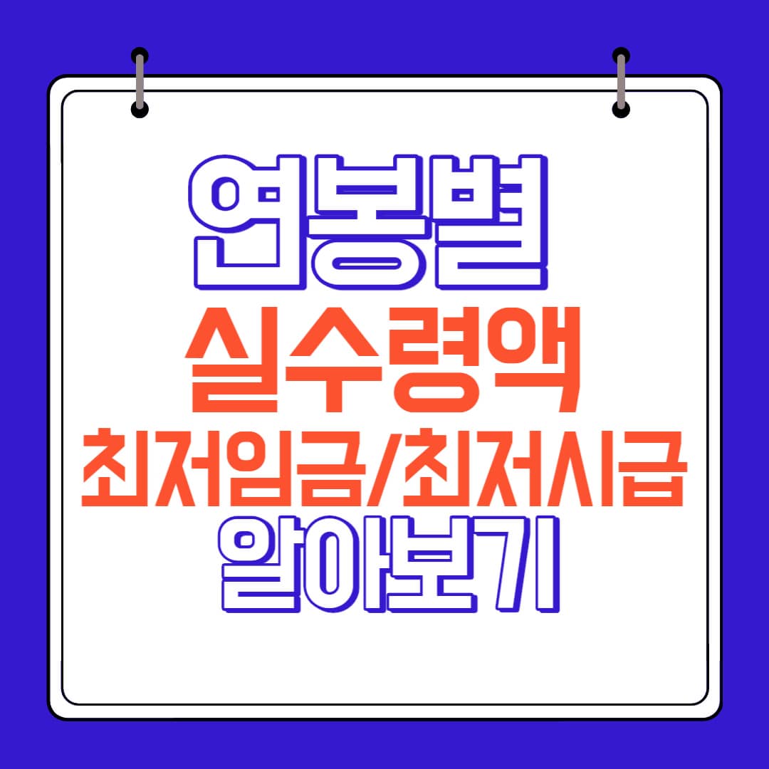연봉별실수령액 알아보기