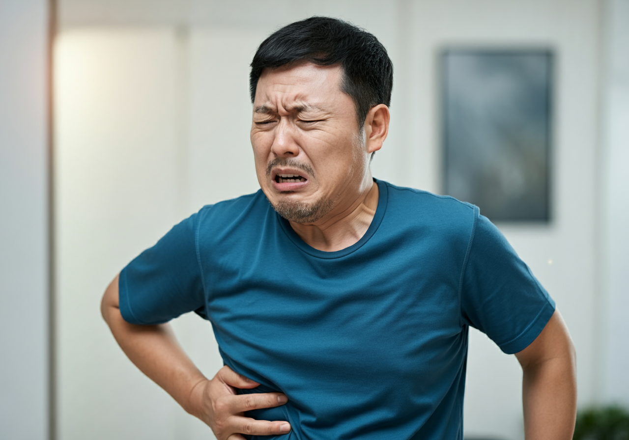 오른쪽 갈비뼈 아래 통증