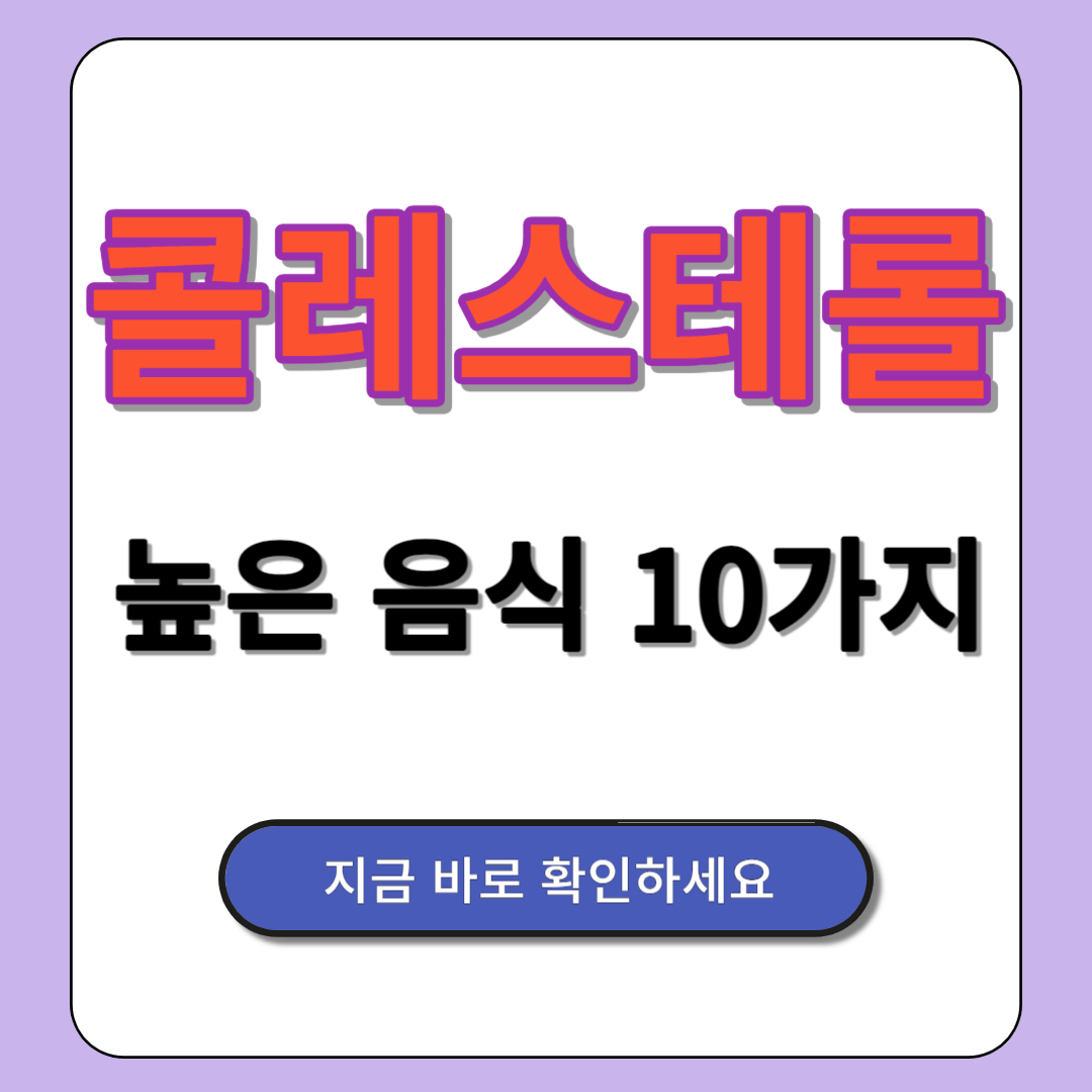 콜레스테롤 높은 음식 10가지
