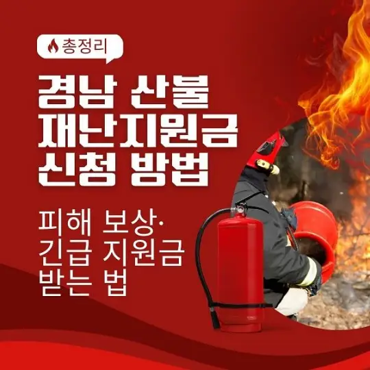 경남 산불 재난지원금 신청방법