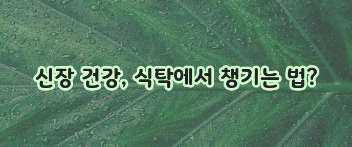 신장에 좋은 음식 5가지