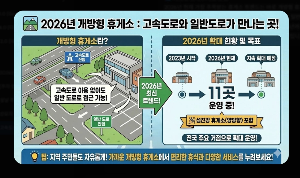 고속도로 휴게소 주차(2026년, 기본 규정, 안내 시스템)(+ 개방형 휴게소)