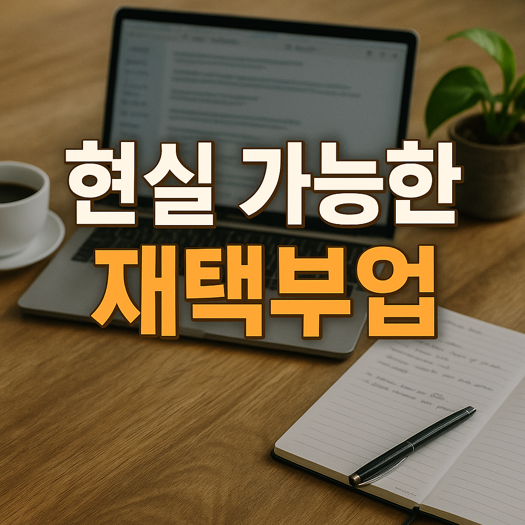 집에서 할 수 있는 부업 추천 TOP 7 – 현실 가능한 재택부업 총정리