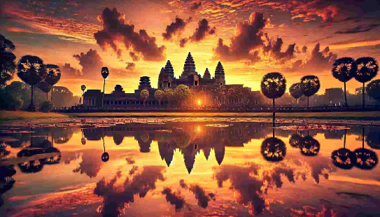 캄보디아 앙코르 와트 일출 풍경