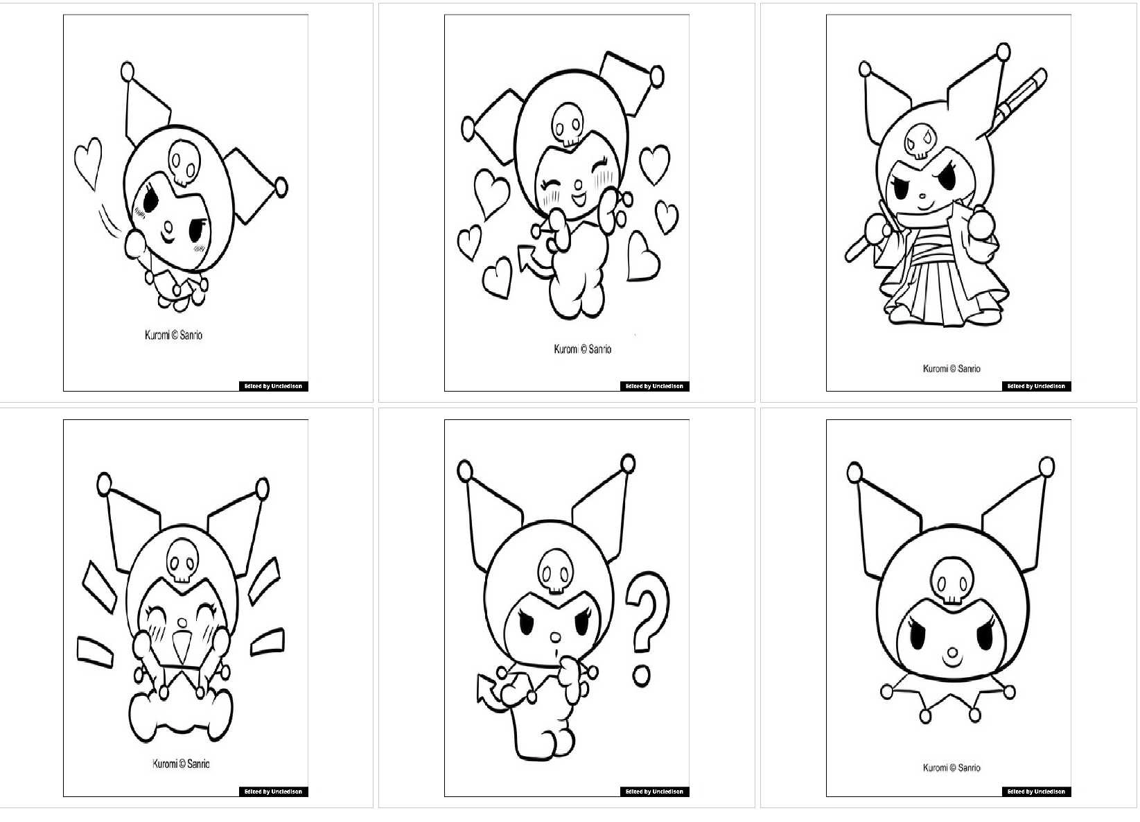 산리오 쿠로미 색칠공부 도안