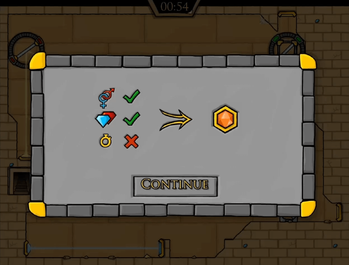 물과-불 -2인용-게임하기-라이트템플-종료-화면