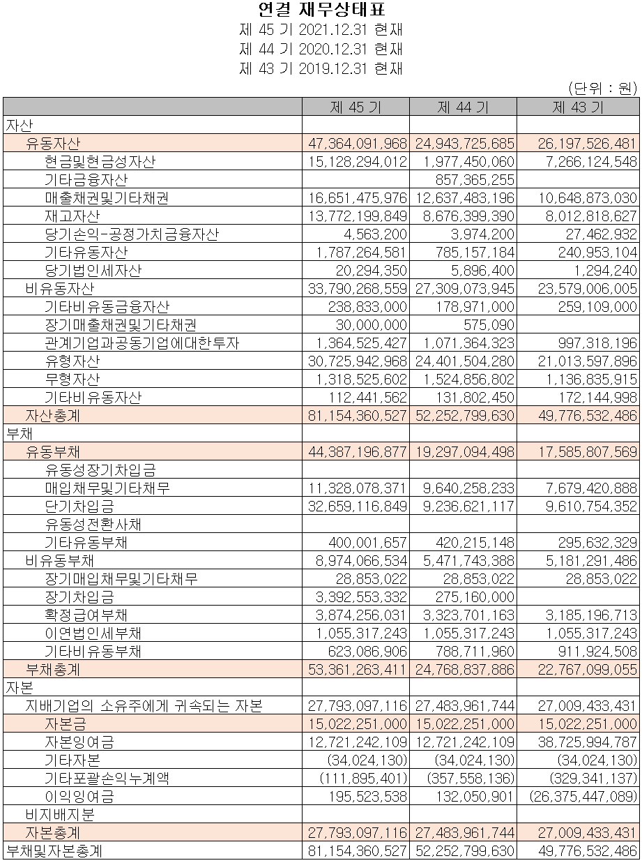뉴인텍 - 재무상태표