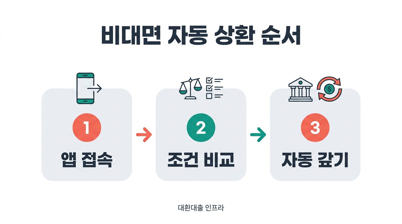 신용대출 갈아타기 기간 비대면 자동 상환 순서