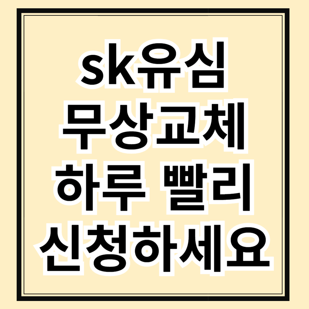 sk 해킹 유심 무상교체 신청 유심보호서비스 하루빨리 신청하세요
