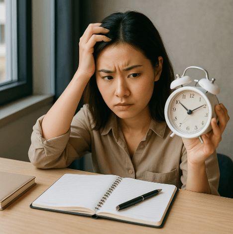 시간관리를 하기 위한 루틴 설정 중인 여성