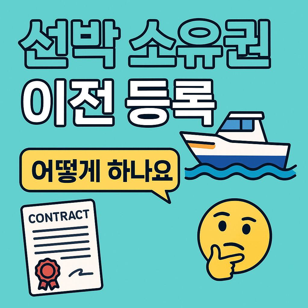 선박 소유권 이전 등록 관련 사진