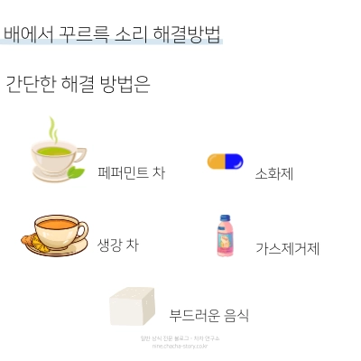 배에서-꾸르륵-소리-간단히-해결하려면-페퍼민트-차-소화제-생강-차-가스제거제-부드러운-음식이-있다