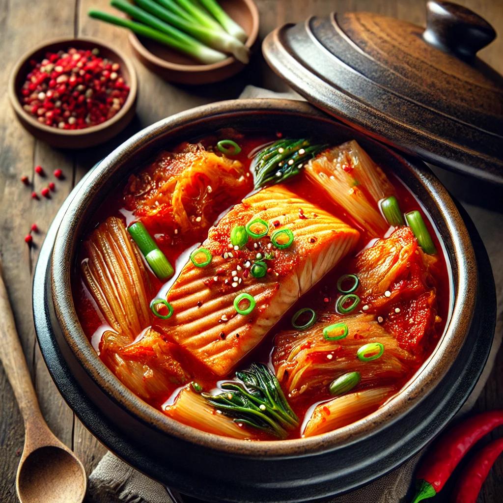 잘익은 파김치 넣고 끓였습니다. 연어김치찜