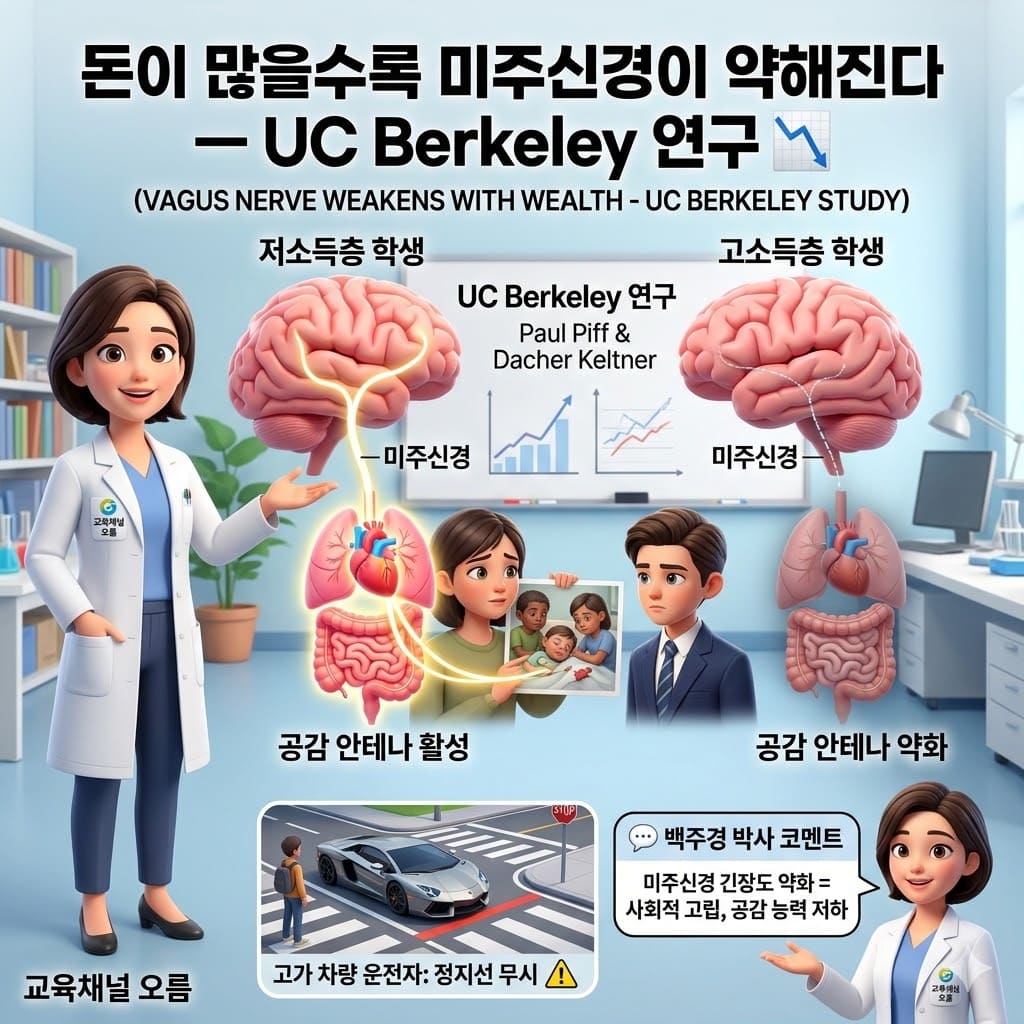 돈이 많을수록 미주신경이 약해진다 — UC Berkeley 연구 📉 - 교육채널 오름 백주경 박사