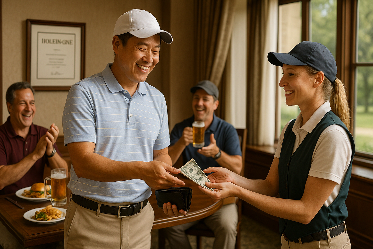 홀인원 후 진행되는 에티켓과 절차 관련 사진