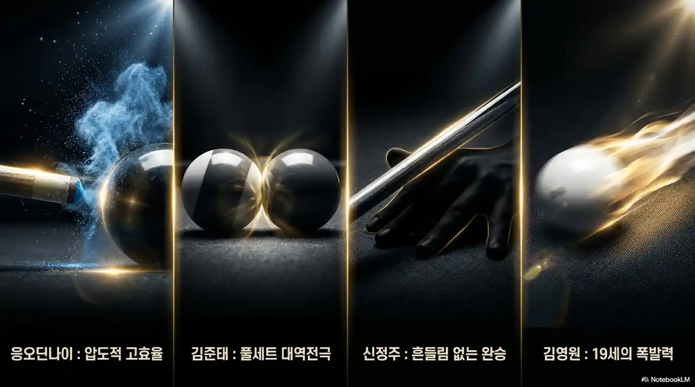 2026 하이원리조트 PBA 챔피언십 8강 진출자 4인 - 응오딘나이 압도적 고효율, 김준태 풀세트 대역전극, 신정주 흔들림 없는 완승, 김영원 19세의 폭발력