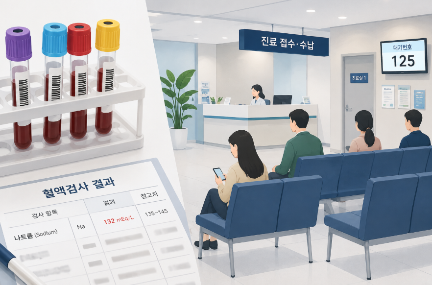 병원에서 혈액검사로 저나트륨혈증 확인하기