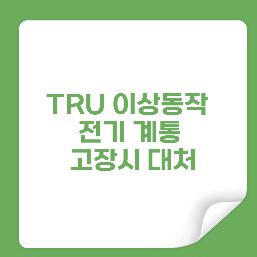 TRU, 전기 계통 이상시 대처 방법 썸네일