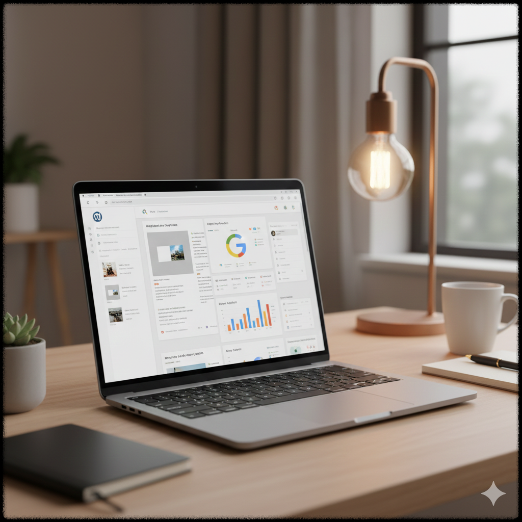 정보형 콘텐츠 부업을 상징하는 블로그 작업 화면