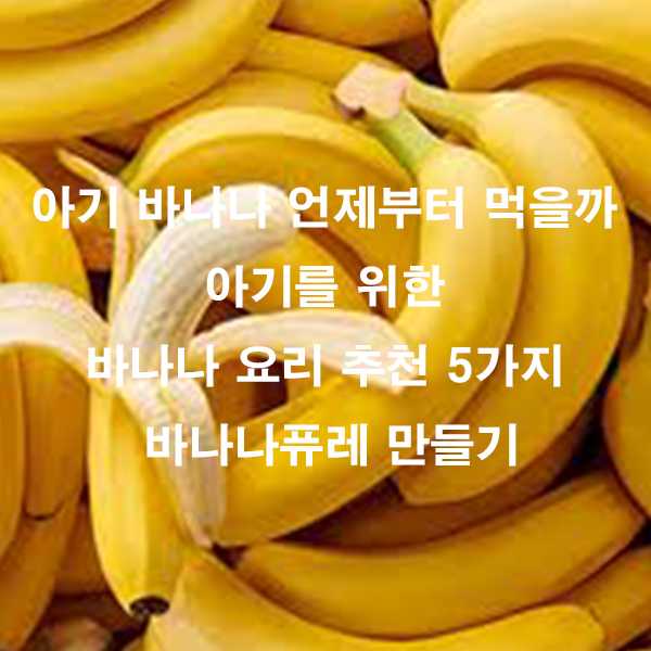 아기 바나나 언제부터 먹을까 아기를 위한 바나나 요리 추천 5가지 바나나퓨레 만들기