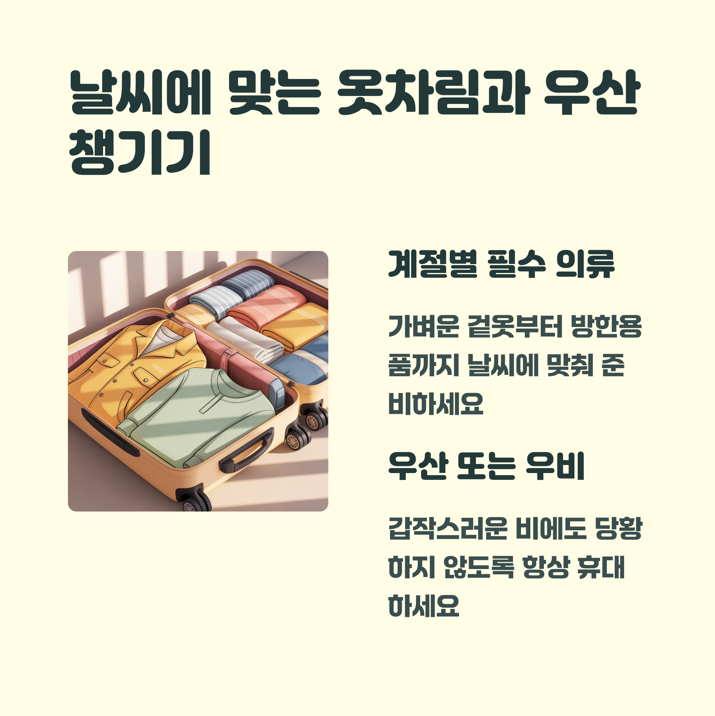 날씨에 따른 의류 준비
