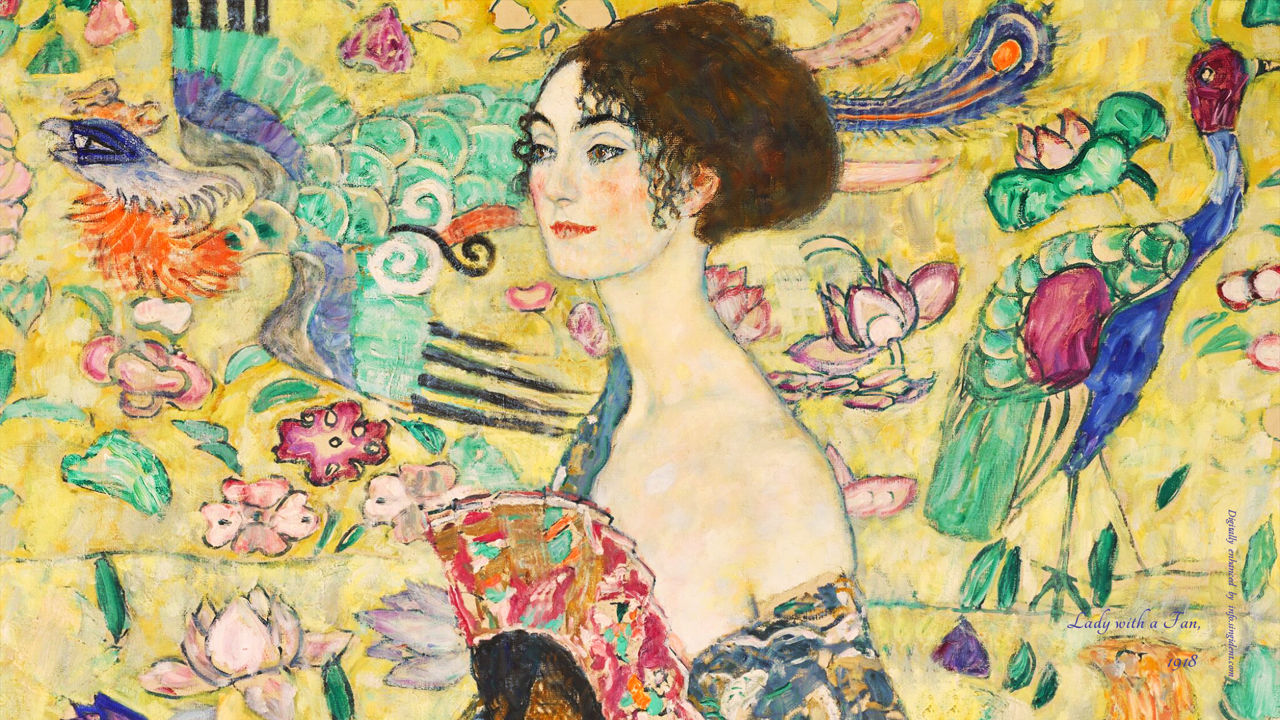 14 부채를 든 여인 C - Gustav Klimt 클림트배경화면