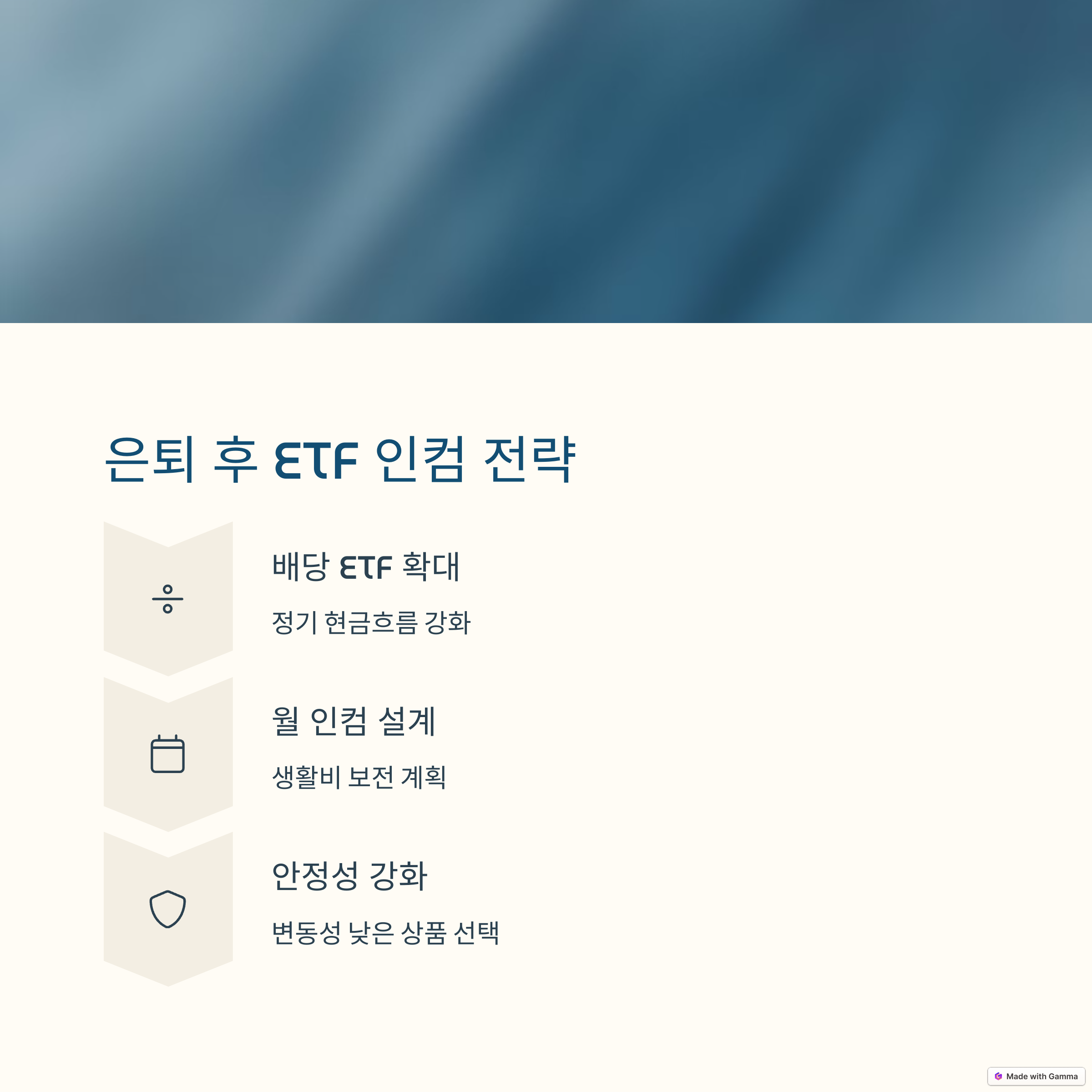 은퇴 후 ETF 인컴 전략