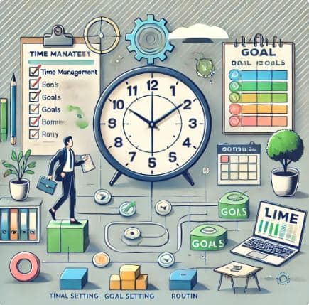 미루는 습관 극복을 위한 시간관리, 목표설정, 루틴만들기와 관련된 이미지