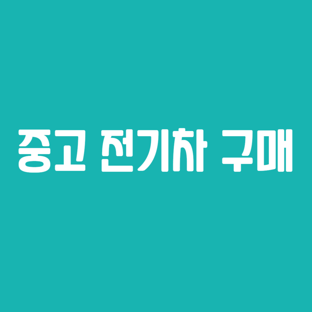 중고 전기차 구매